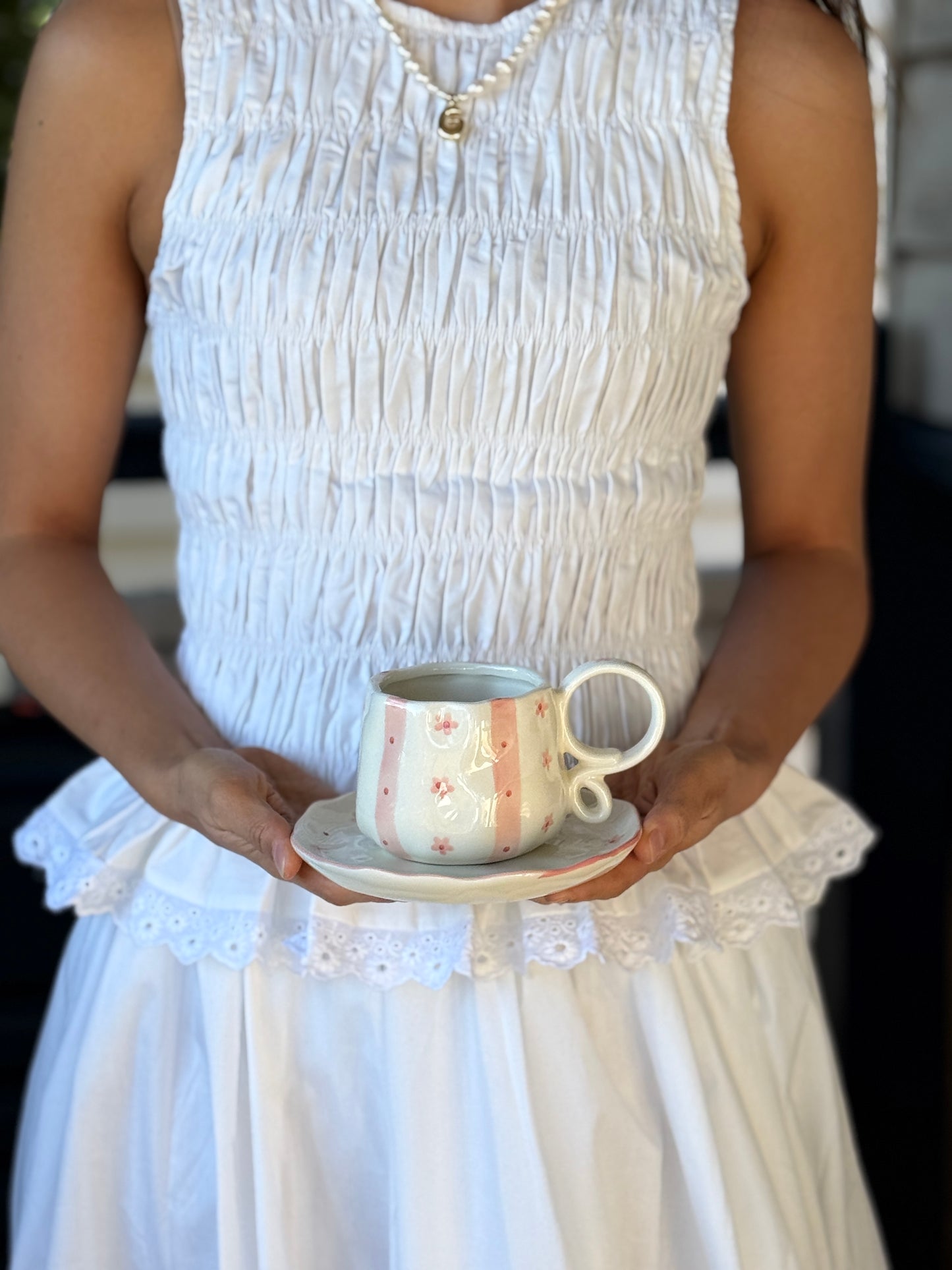 Delilah Daisy Ceramic Cup and Saucer