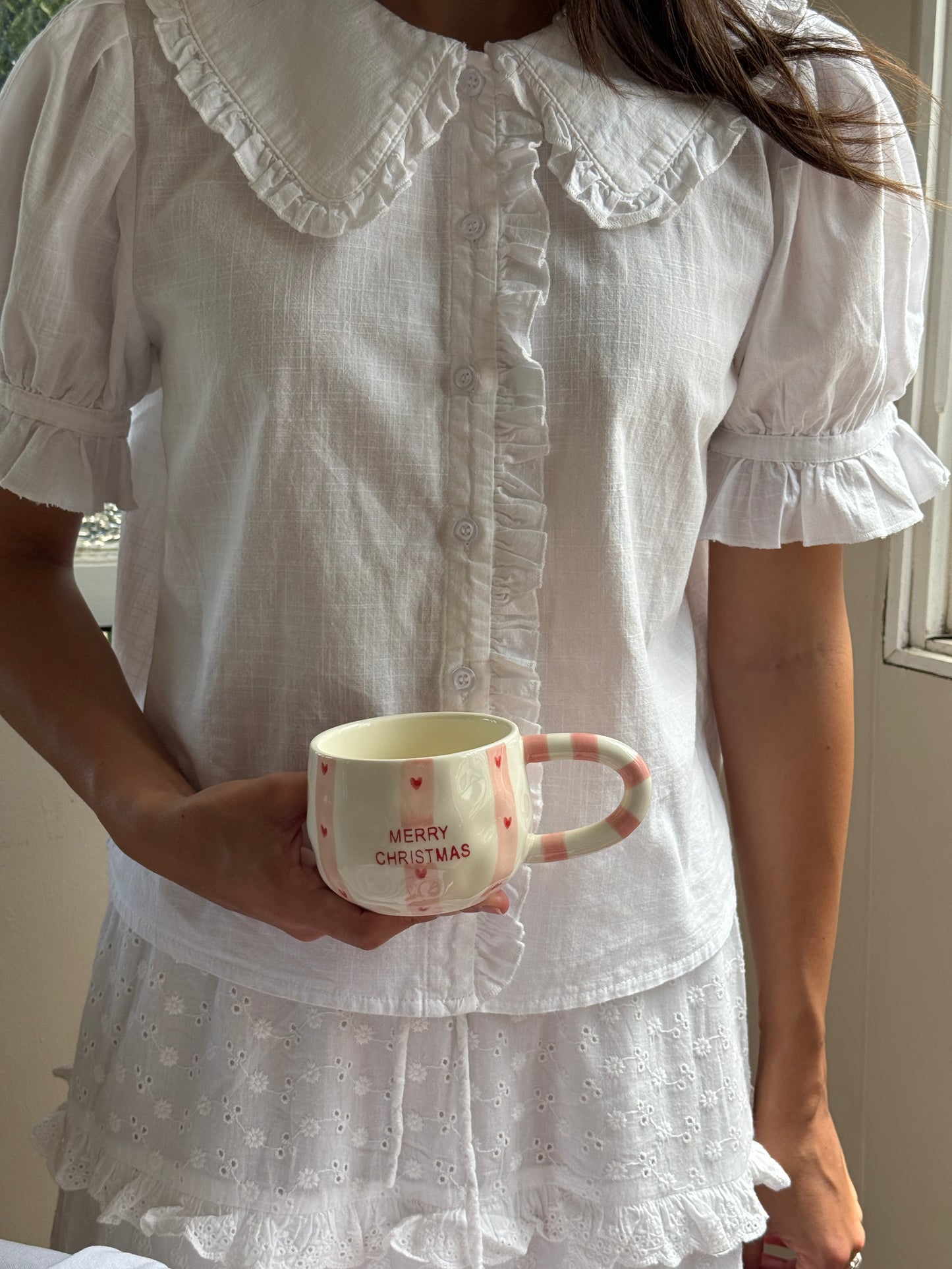 Bonbon de Noël Ceramic Cup and Saucer