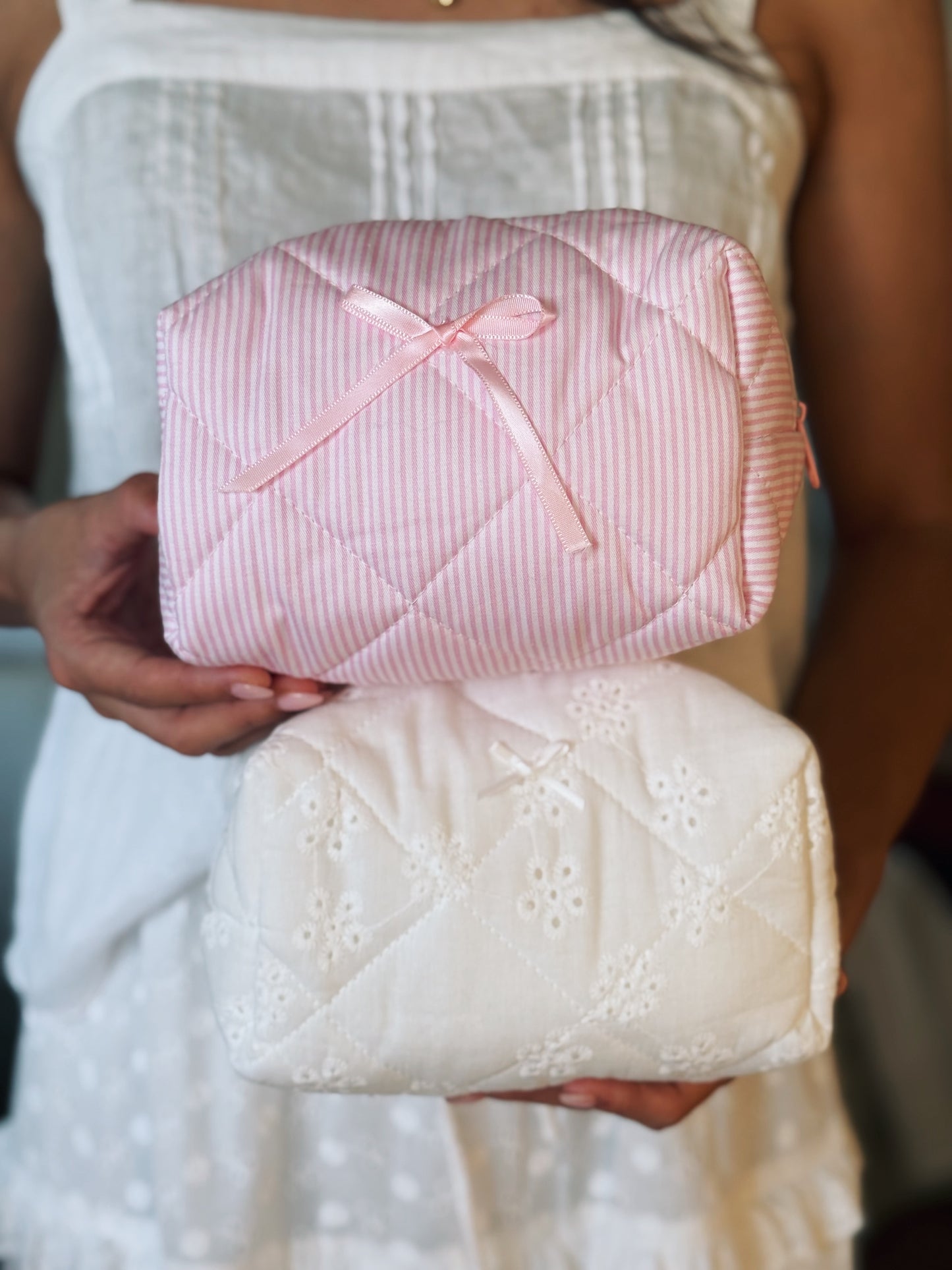 Pearl Quilted Beauty Bag