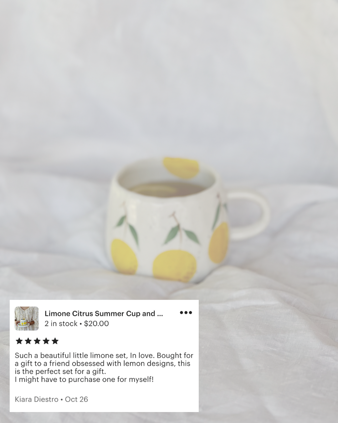 Limone Summer Citrus Ceramic Hand Painted Mug