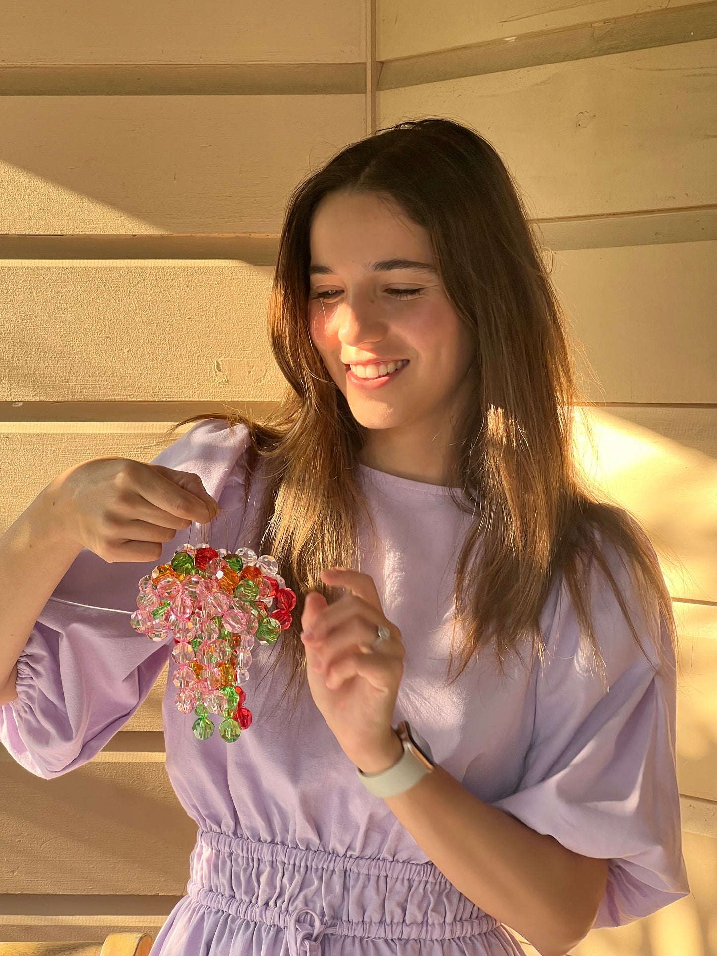 Handmade Beaded Bow Christmas Ornament