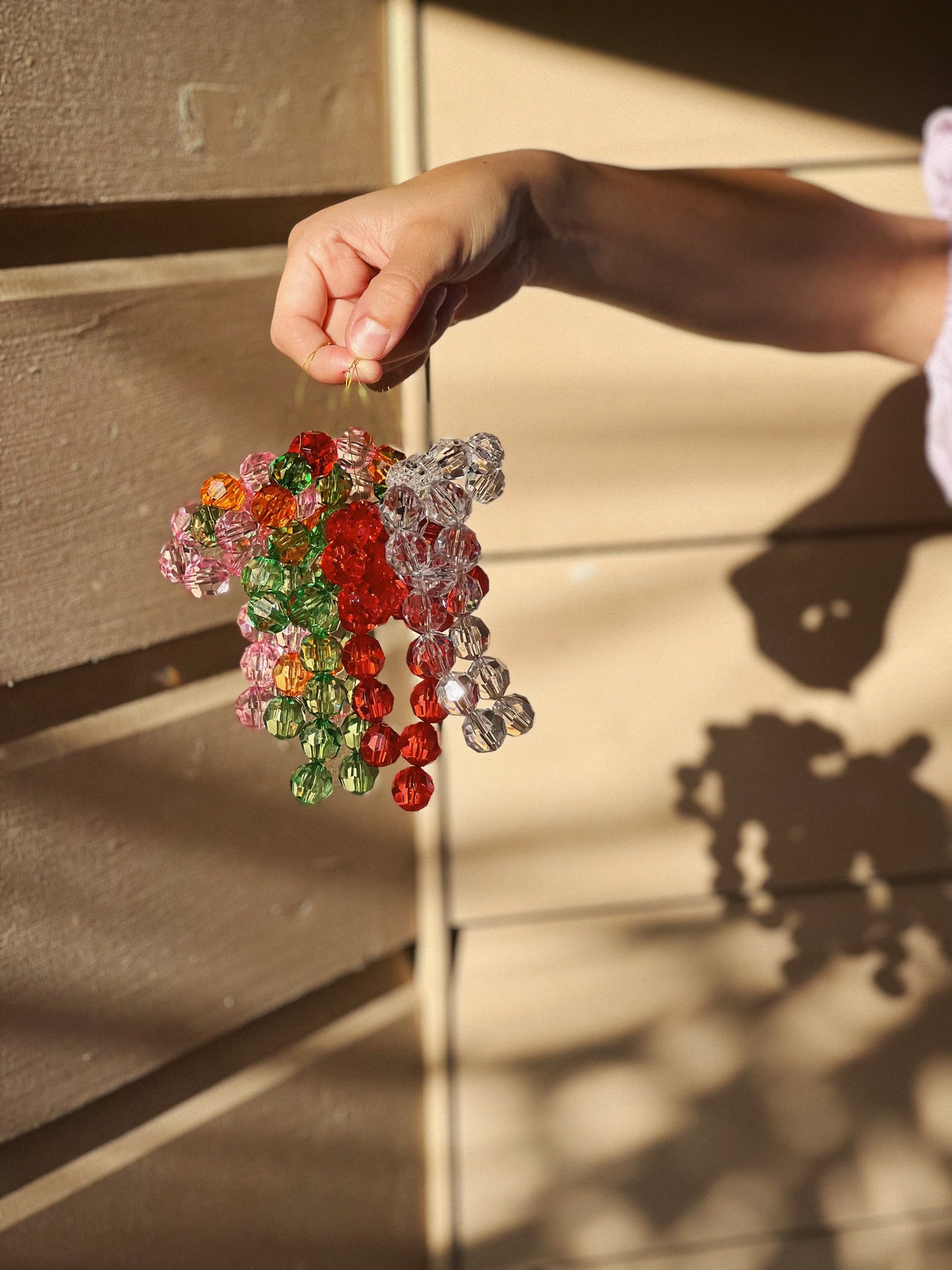 Handmade Beaded Bow Christmas Ornament