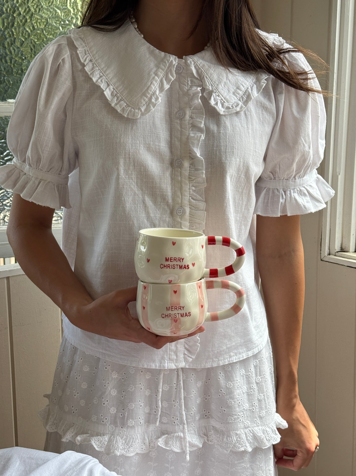 Bonbon de Noël Ceramic Cup and Saucer