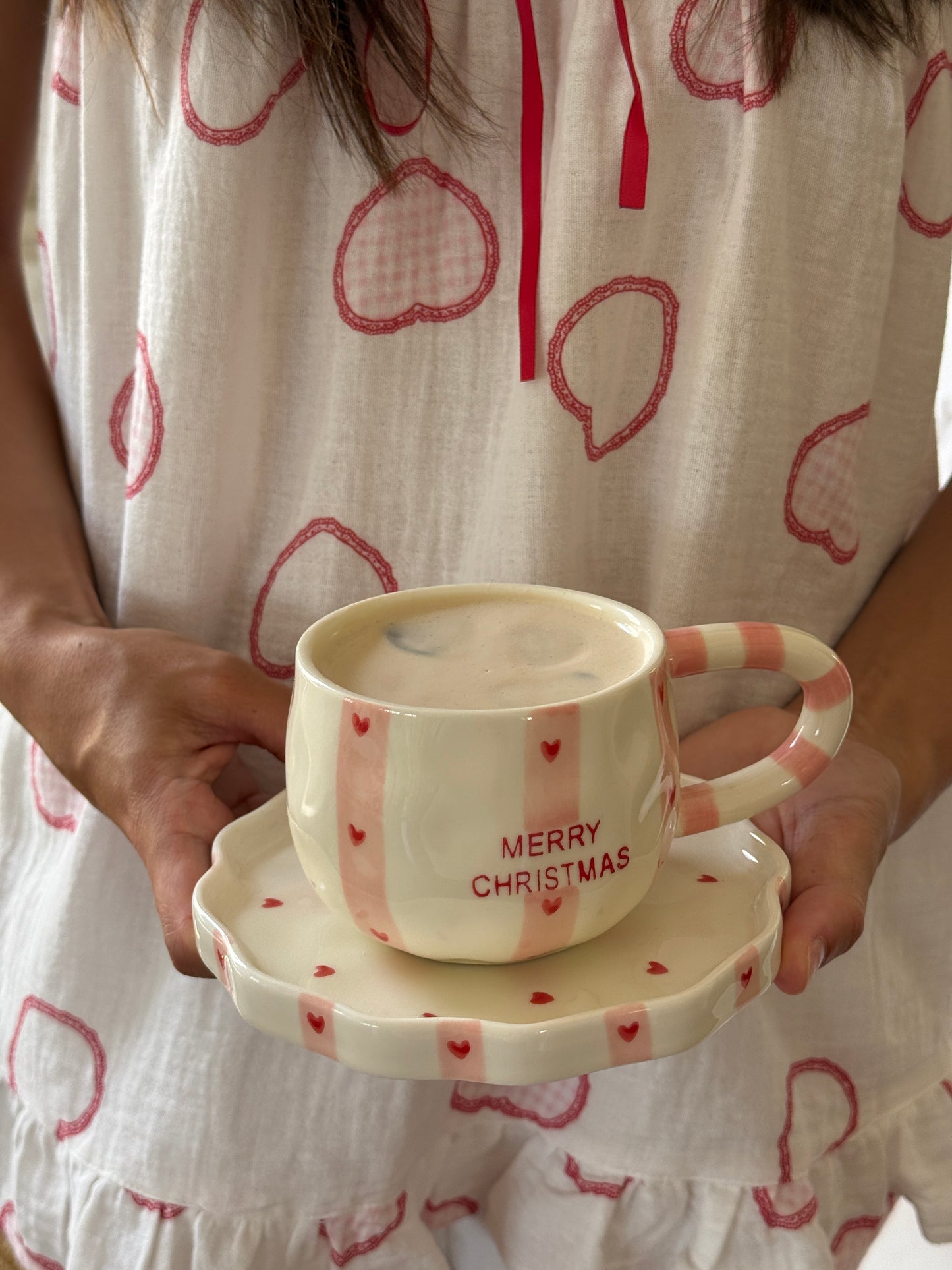 Bonbon de Noël Ceramic Cup and Saucer