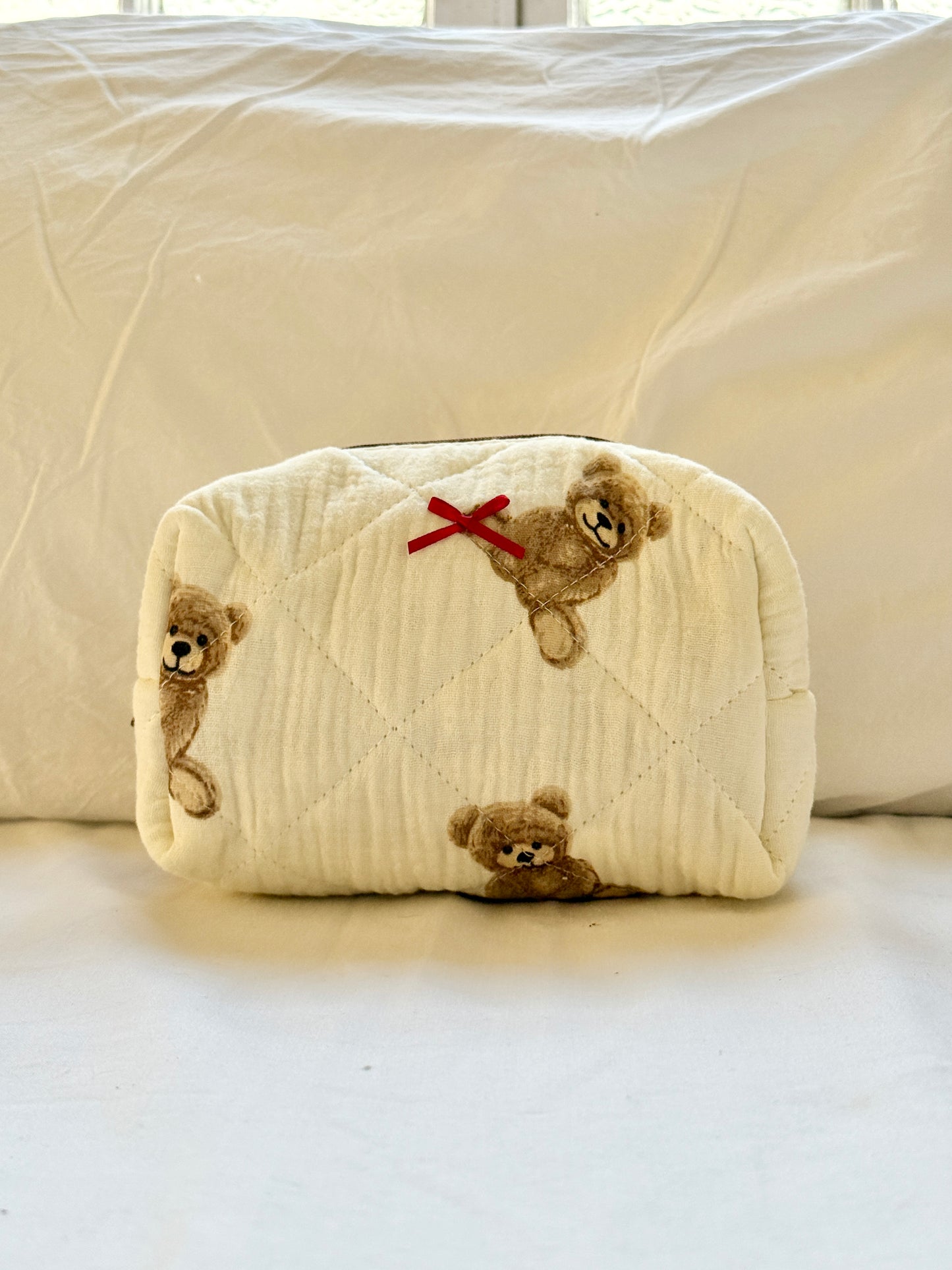 Teddy Quilted Beauty Bag