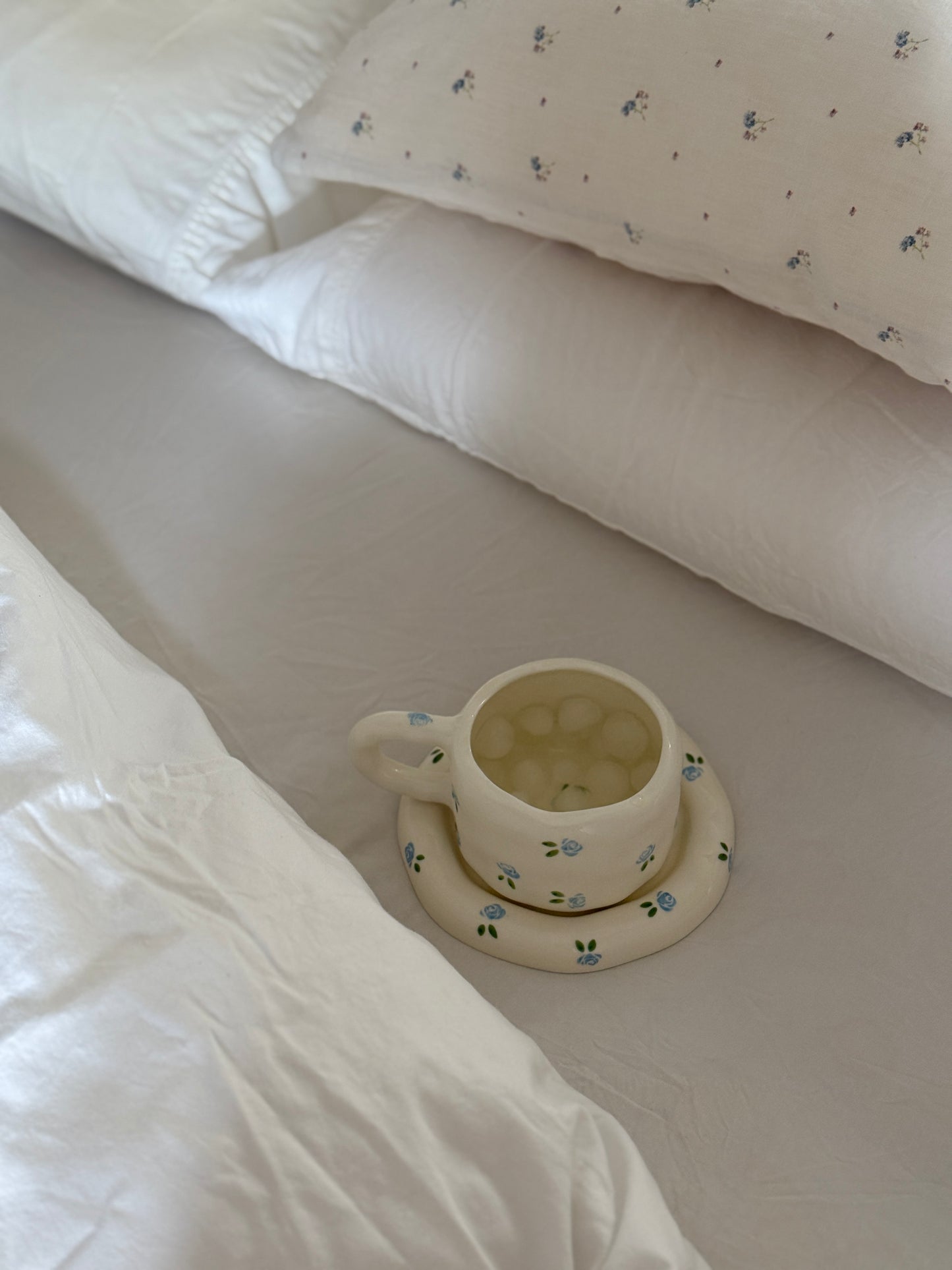 Seaside Rose Ceramic Cup and Saucer