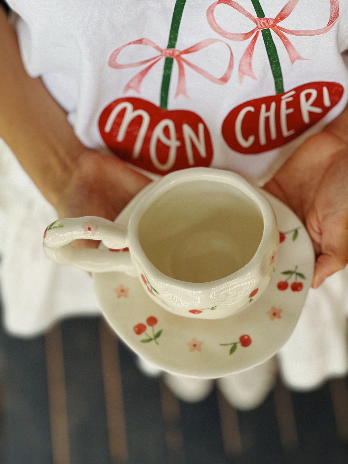 Mon Cherie Ceramic Cup and Saucer