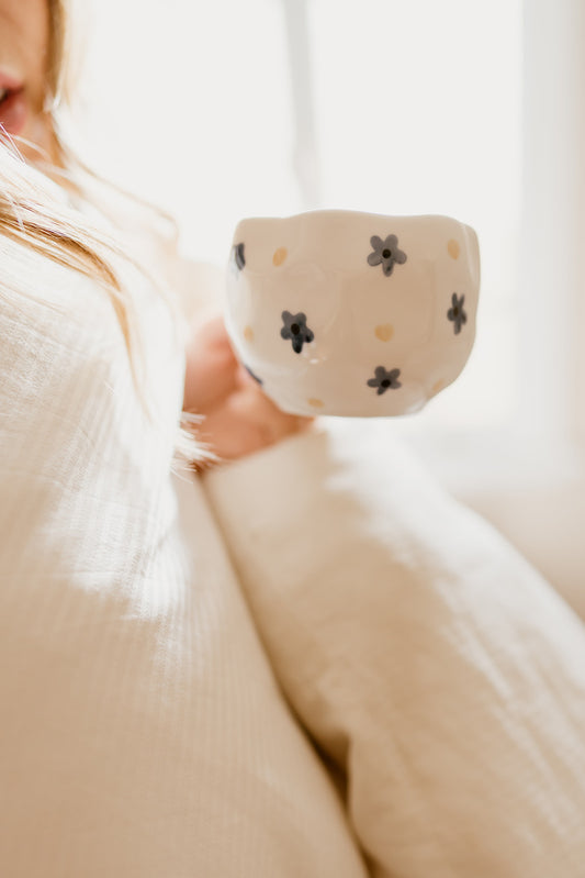 Blue Blossom Ceramic Cup and Saucer