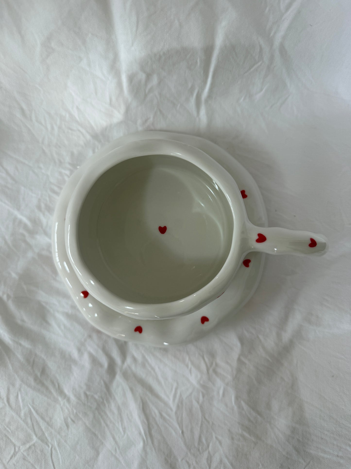 Heart to Heart Ceramic Cup and Saucer