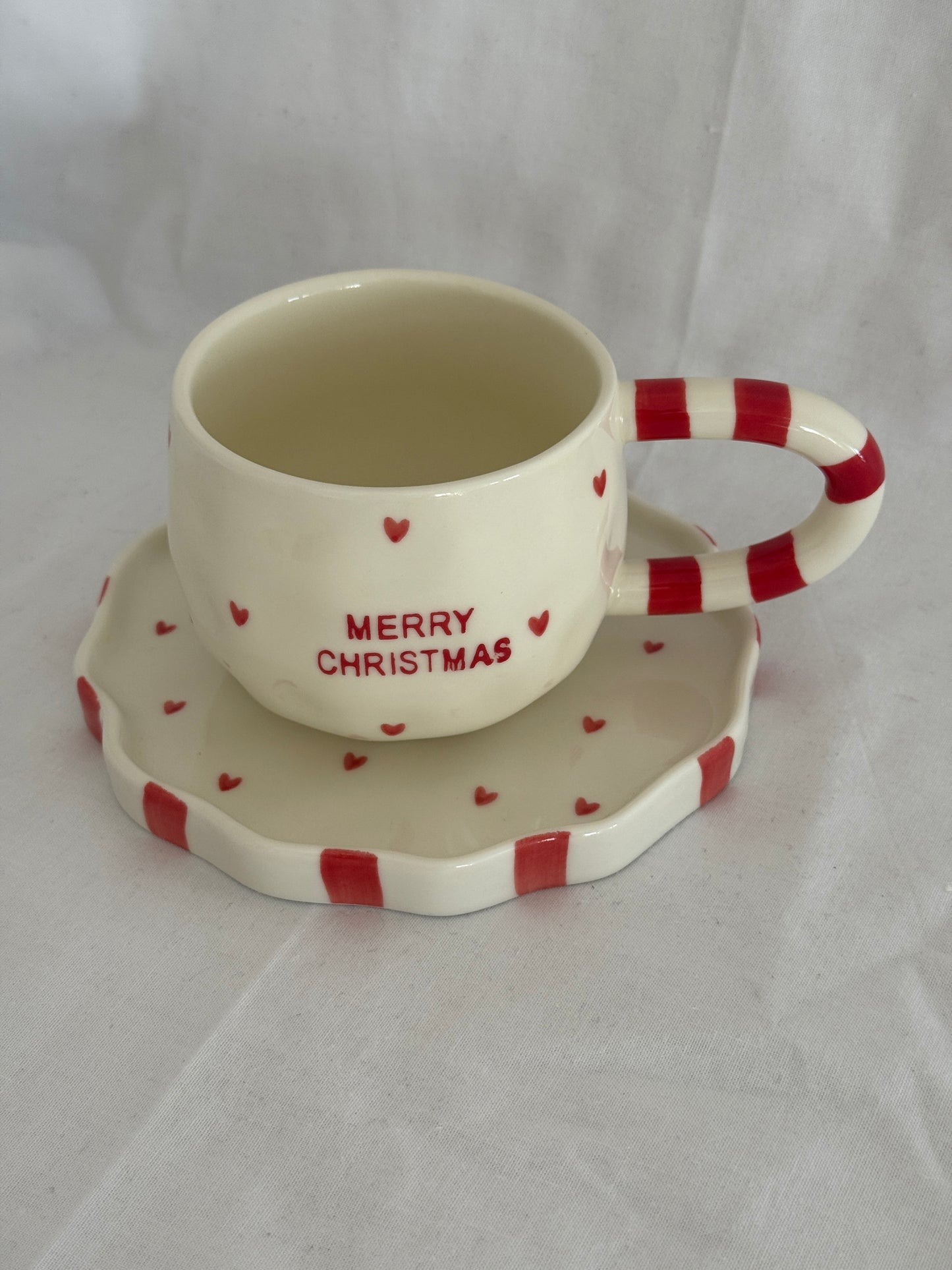 Bonbon de Noël Ceramic Cup and Saucer
