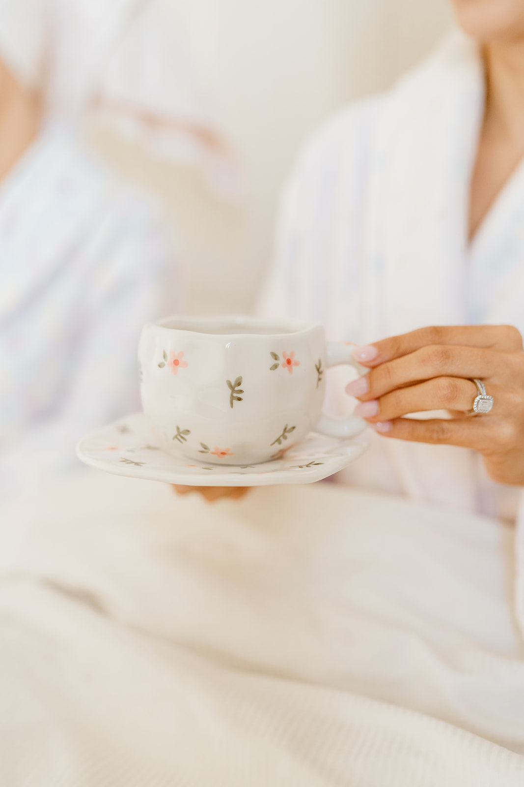 Pink Posie Ceramic Cup and Saucer