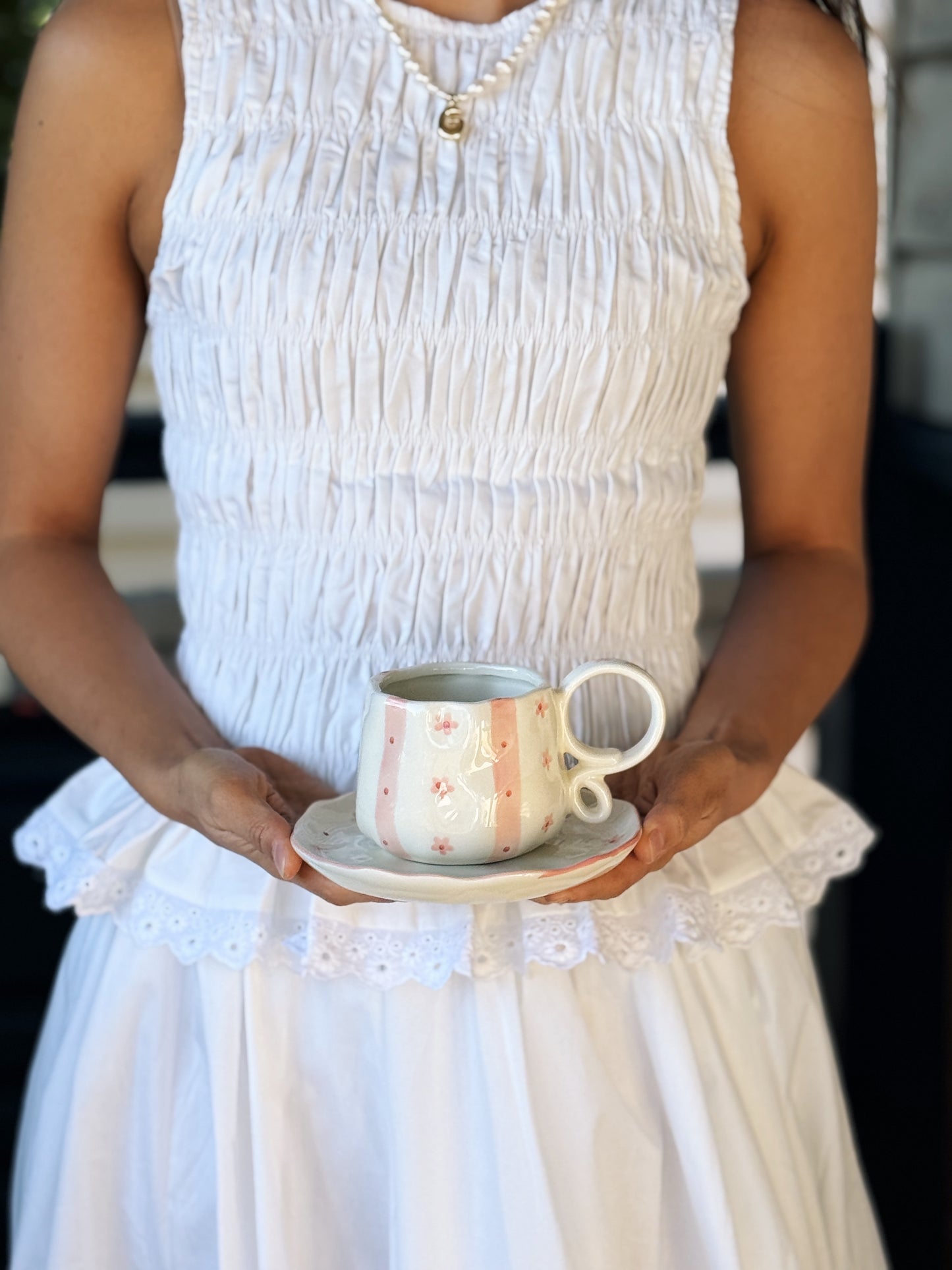 Delilah Daisy Ceramic Cup and Saucer