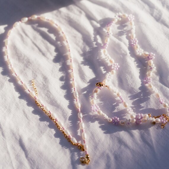 Pastel Pearl and Bead necklace